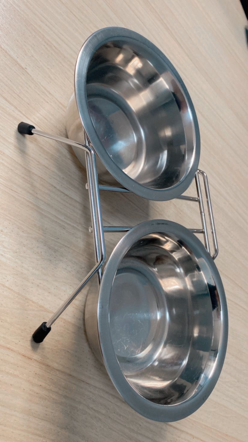 Comedouro Duplo Inox 350ml